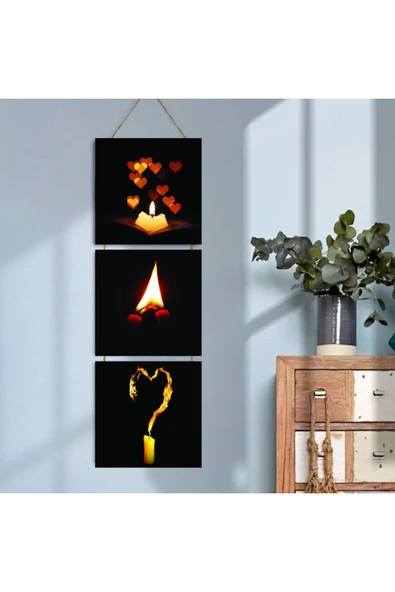 DURUSOY Ahşap Katlanabilir 3Lü Tablo - Tbl0029 - Resim 4