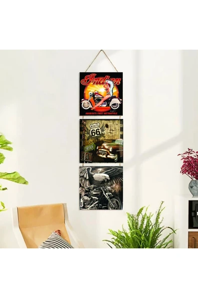 DURUSOY Ahşap Katlanabilir 3Lü Tablo - Tbl0031 - Resim 2