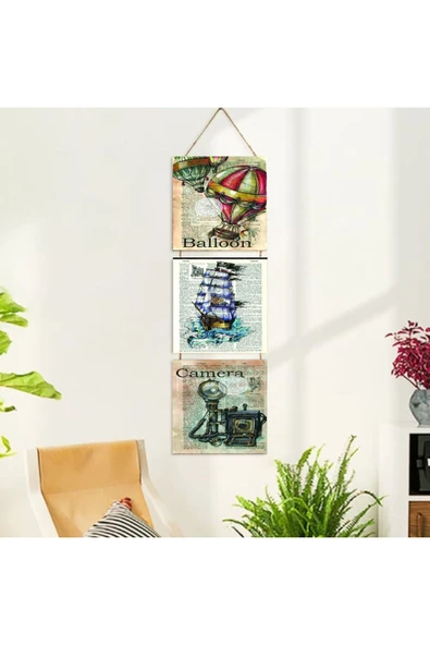 DURUSOY Ahşap Katlanabilir 3Lü Tablo - Tbl0027 ürün görseli