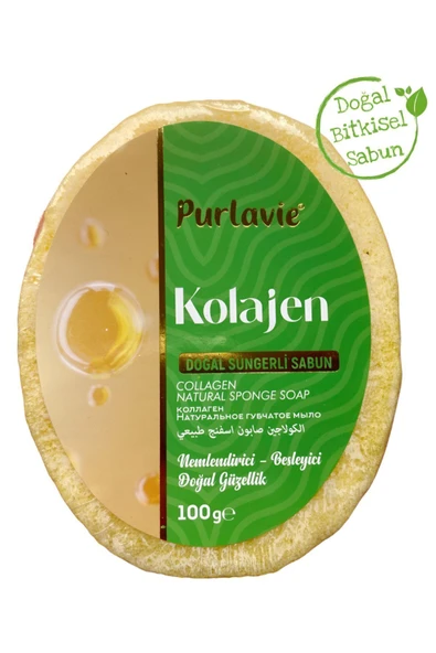 Purlavie Doğal (Nemlendirici) Kolajen Süngerli Sabun 100 gr.