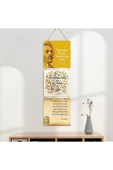 DURUSOY Ahşap Katlanabilir 3Lü Tablo - Tbl0074 - Resim 3