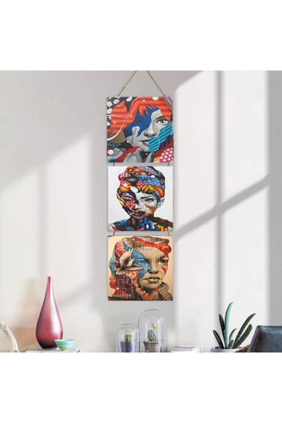 DURUSOY Ahşap Katlanabilir 3Lü Tablo - Tbl0127 - Resim 4