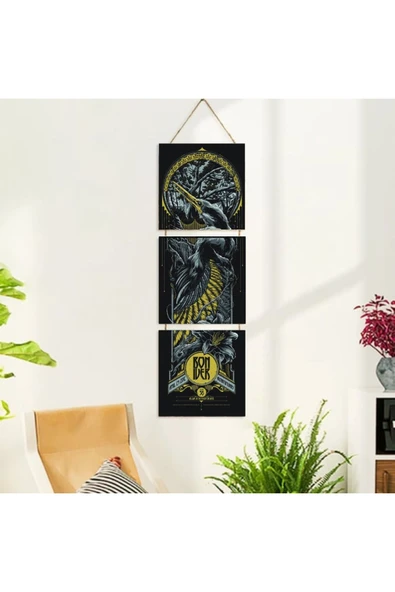 DURUSOY Ahşap Katlanabilir 3Lü Tablo - Tbl0018 - Resim 2