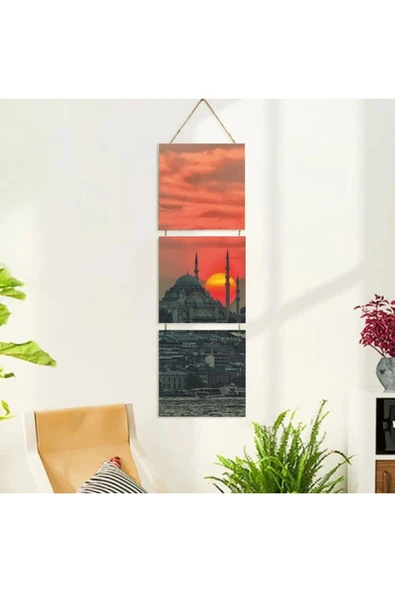 DURUSOY Ahşap Katlanabilir 3Lü Tablo - Tbl0093 - Resim 2