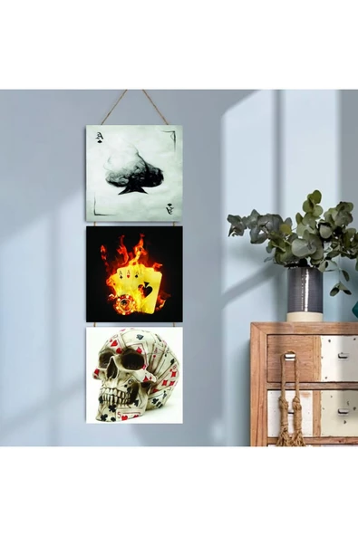 DURUSOY Ahşap Katlanabilir 3Lü Tablo - Tbl0023 - Resim 2