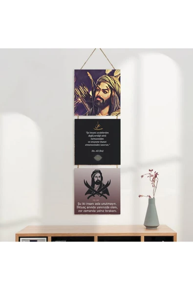 DURUSOY Ahşap Katlanabilir 3Lü Tablo - Tbl0065 - Resim 3