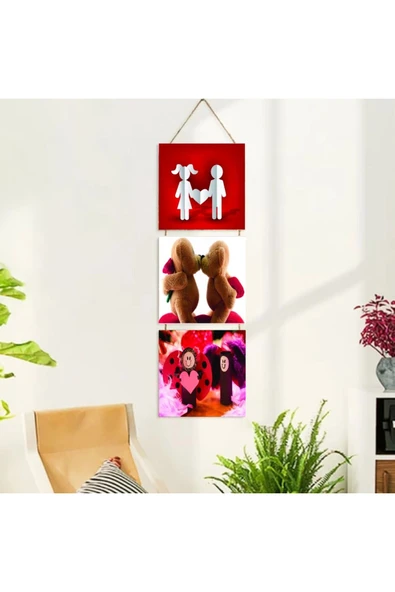 DURUSOY Ahşap Katlanabilir 3Lü Tablo - Tbl0053 - Resim 2