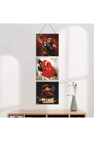 DURUSOY Ahşap Katlanabilir 3Lü Tablo - Tbl0070 - Resim 3