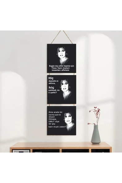 DURUSOY Ahşap Katlanabilir 3Lü Tablo - Tbl0061 - Resim 3