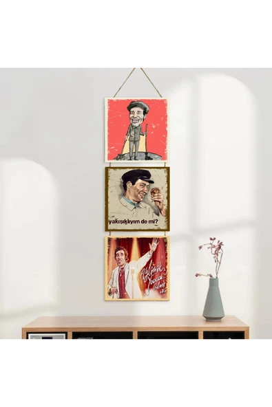 DURUSOY Ahşap Katlanabilir 3Lü Tablo - Tbl0085 - Resim 3