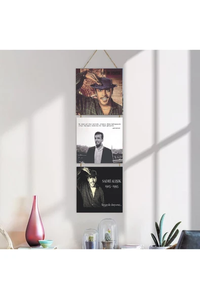 DURUSOY Ahşap Katlanabilir 3Lü Tablo - Tbl0062 - Resim 4