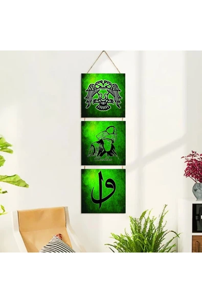 DURUSOY Ahşap Katlanabilir 3Lü Tablo - Tbl0042 - Resim 2