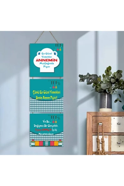 DURUSOY Ahşap Katlanabilir 3Lü Tablo - Tbl0122 ürün görseli 1