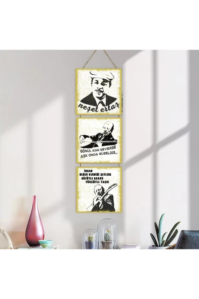 DURUSOY Ahşap Katlanabilir 3Lü Tablo - Tbl0063 - Resim 4