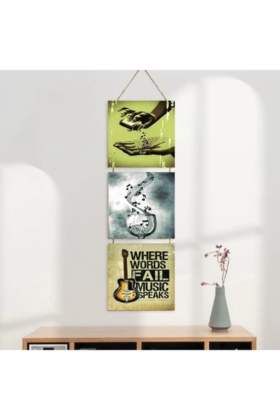 DURUSOY Ahşap Katlanabilir 3Lü Tablo - Tbl0020 - Resim 2