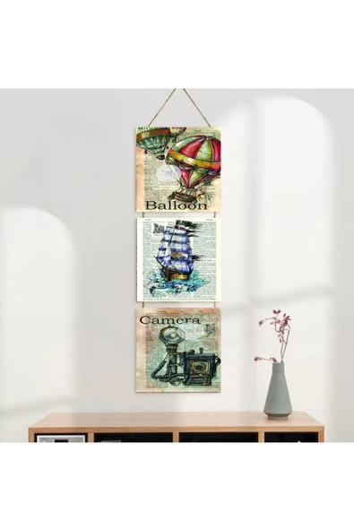 DURUSOY Ahşap Katlanabilir 3Lü Tablo - Tbl0027 - Resim 2