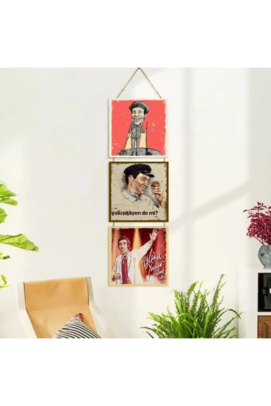 DURUSOY Ahşap Katlanabilir 3Lü Tablo - Tbl0085 - Resim 2