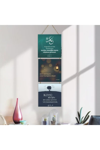 DURUSOY Ahşap Katlanabilir 3Lü Tablo - Tbl0066 - Resim 4