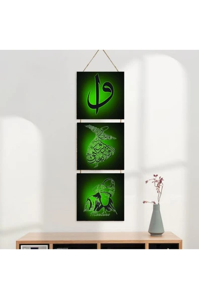 DURUSOY Ahşap Katlanabilir 3Lü Tablo - Tbl0041 - Resim 3