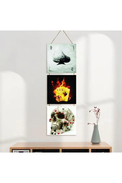 DURUSOY Ahşap Katlanabilir 3Lü Tablo - Tbl0023 - Resim 4