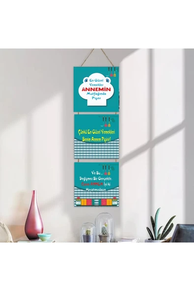 DURUSOY Ahşap Katlanabilir 3Lü Tablo - Tbl0122 - Resim 4