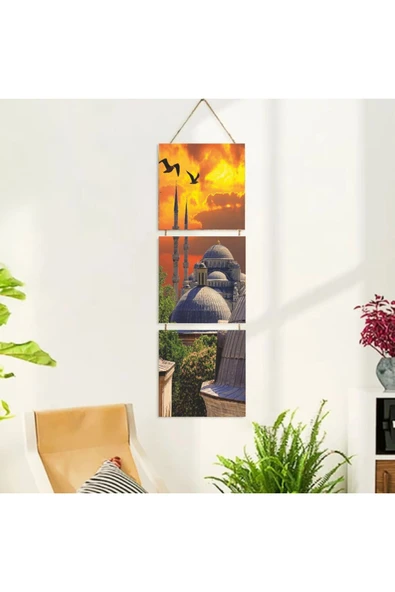 DURUSOY Ahşap Katlanabilir 3Lü Tablo - Tbl0094 - Resim 2