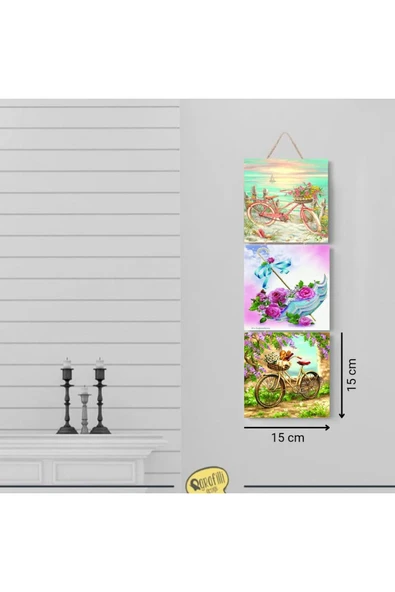 DURUSOY Ahşap Katlanabilir 3Lü Tablo - Tbl0048 - Resim 2