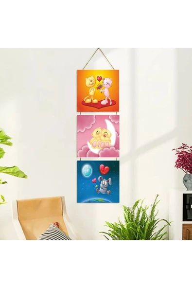 DURUSOY Ahşap Katlanabilir 3Lü Tablo - Tbl0018 - Resim 2