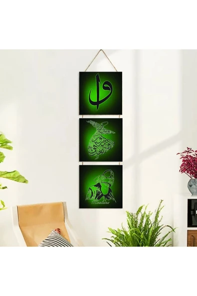 DURUSOY Ahşap Katlanabilir 3Lü Tablo - Tbl0041 - Resim 2