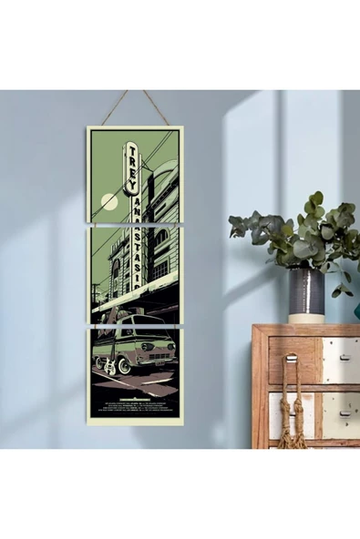 DURUSOY Ahşap Katlanabilir 3Lü Tablo - Tbl0016 ürün görseli 1