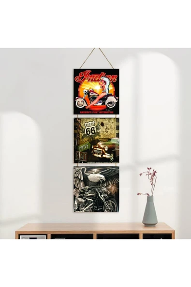 DURUSOY Ahşap Katlanabilir 3Lü Tablo - Tbl0031 - Resim 3