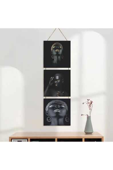 DURUSOY Ahşap Katlanabilir 3Lü Tablo - Tbl0126 - Resim 3