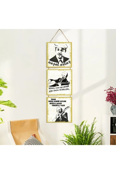 DURUSOY Ahşap Katlanabilir 3Lü Tablo - Tbl0063 - Resim 2