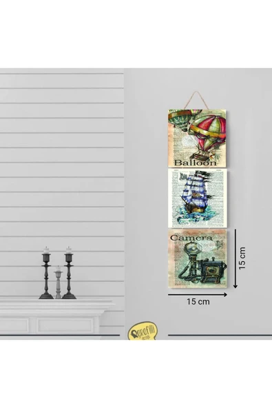 DURUSOY Ahşap Katlanabilir 3Lü Tablo - Tbl0027 - Resim 4