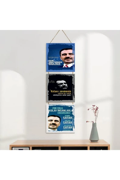 DURUSOY Ahşap Katlanabilir 3Lü Tablo - Tbl0003 - Resim 2