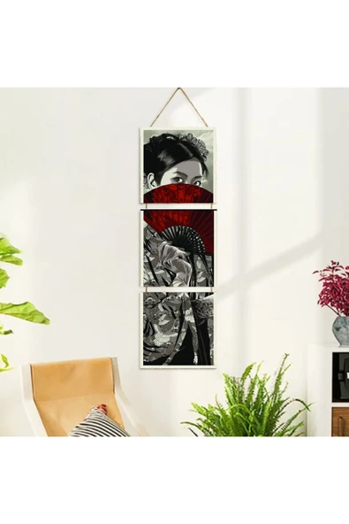 DURUSOY Ahşap Katlanabilir 3Lü Tablo - Tbl0013 - Resim 2