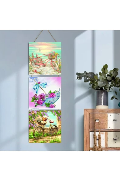 DURUSOY Ahşap Katlanabilir 3Lü Tablo - Tbl0048 - Resim 3