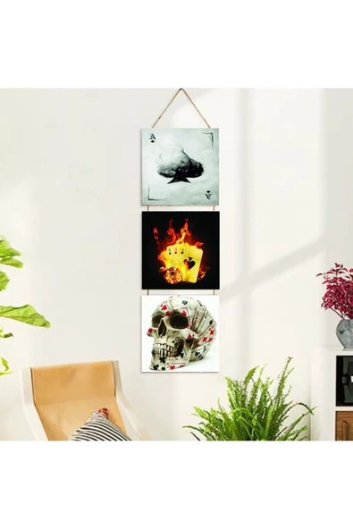 DURUSOY Ahşap Katlanabilir 3Lü Tablo - Tbl0023 - Resim 3