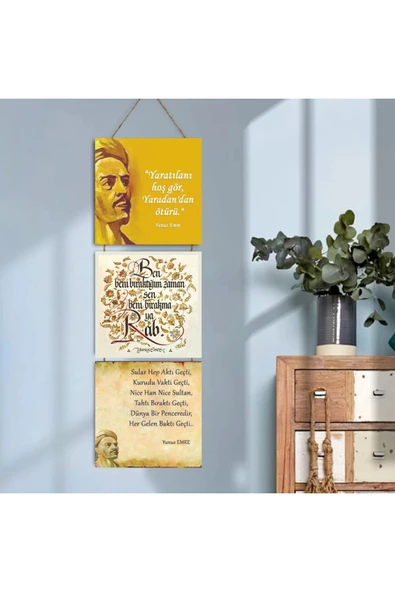 DURUSOY Ahşap Katlanabilir 3Lü Tablo - Tbl0074 ürün görseli