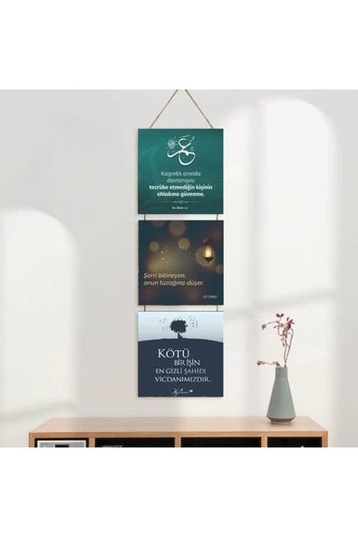 DURUSOY Ahşap Katlanabilir 3Lü Tablo - Tbl0066 - Resim 3