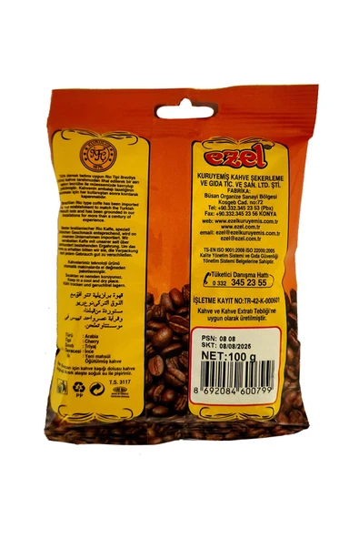 Ezel  Türk Kahvesi Orta Kavrulmuş Öğütülmüş - 100gr - Resim 2