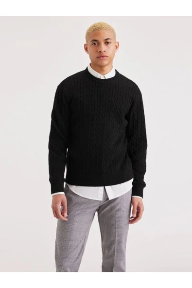 Dockers Minimalist Örgü Detaylı Erkek Uzun Kol Sweatshirt