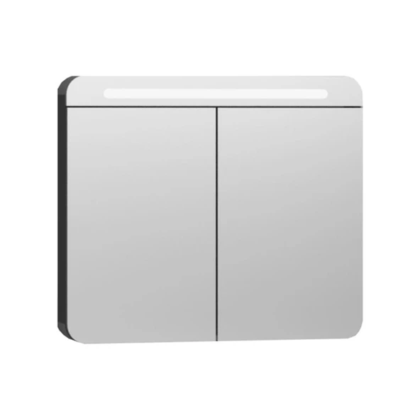 Vitra Nest Trendy Aydınlatmalı Dolaplı Ayna, 80 Cm, Parlak Antrasit 56174