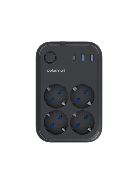 Polosmart MP22 Akım Korumalı Uzatma Kablosu 2 M Siyah