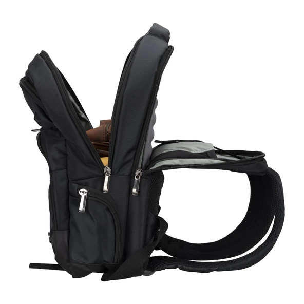 Plm Monza-Usb 17 Siyah  Notebook Sırt Çantası - Resim 2