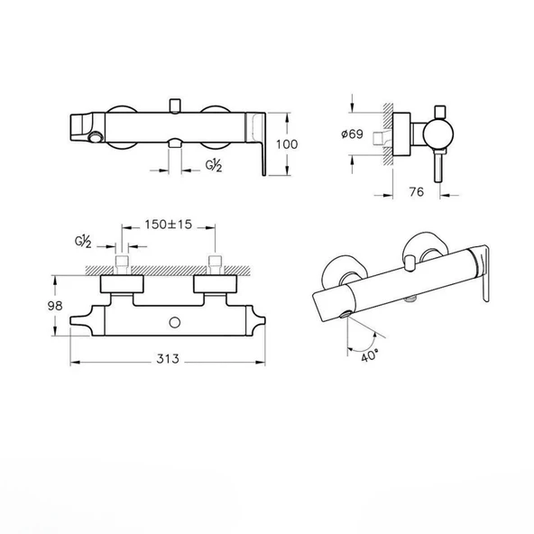 Vitra Suit Banyo Bataryası, Soft Bakır A4281829 - 2