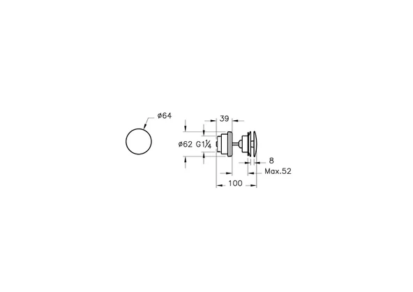 Vitra Origin Lavabo Yuvarlak Süzgeci (Universal-Sabit), Mat Siyah A4514836WTC - 2