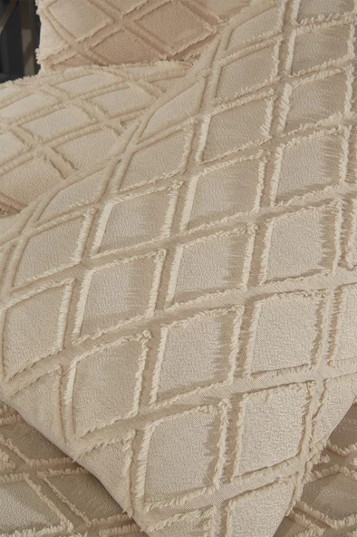 Çeyiz Diyarı Vesya 3 Parça Çift Kişilik Pike Takımı Bej - Resim 4