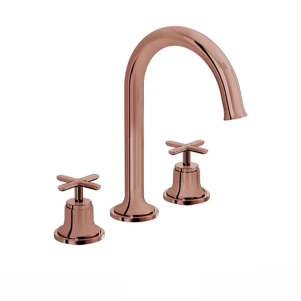 Vitra Origin Classic Ankastre Lavabo Bataryası (3 Delikli Lavabolar İçin) Soft Bakır A4289129