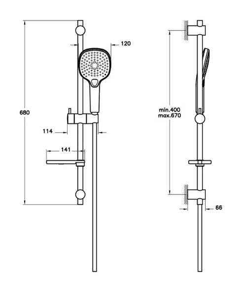 Vitra Bliss Square 3F Sürgülü El Duşu Takımı A45775 - Resim 2